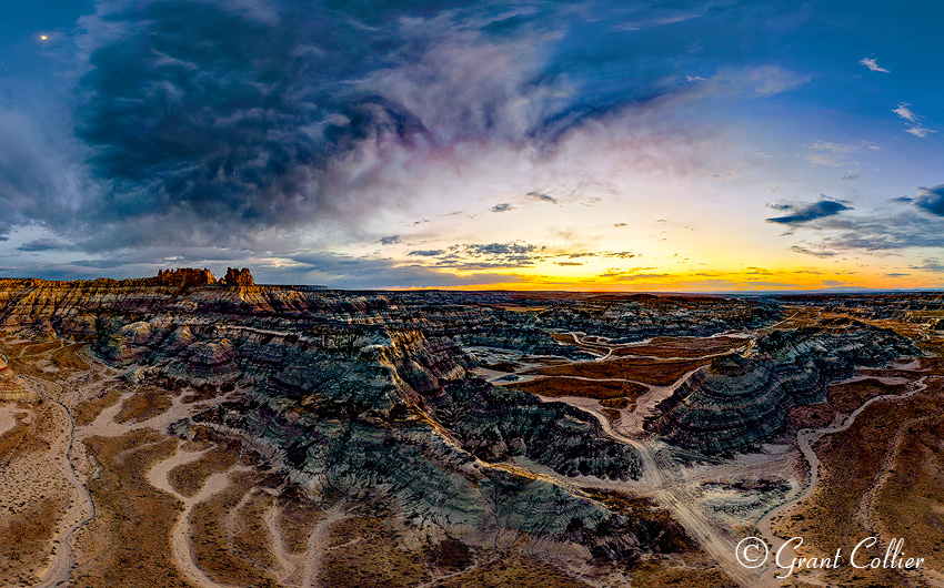 Angel Peak Scenic shot with a DJI Mavic 4 Pro during twilight with surreal clouds overhead.