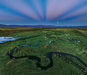 Anti-Crepuscular Rays over Illinois River in Colorado
