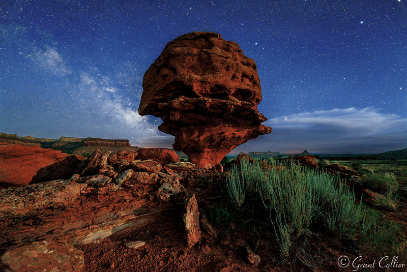 Milky Way over Balanced Rock near Canyonlands