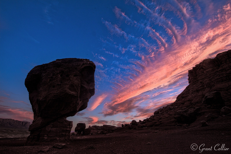 Sunset over Balanced Rock near Lees Ferry, Arizona