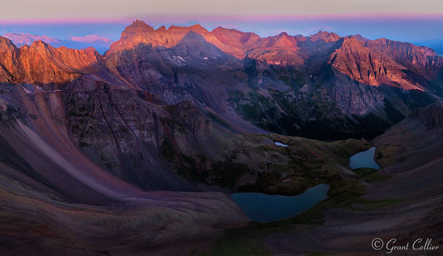 Aerial Photograph of Blue Lakes below Mount Sneffels