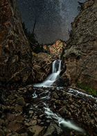 Boulder Falls at Night