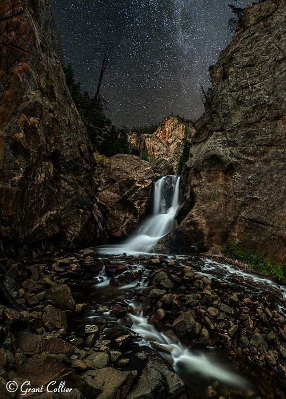 Stars over Boulder Falls