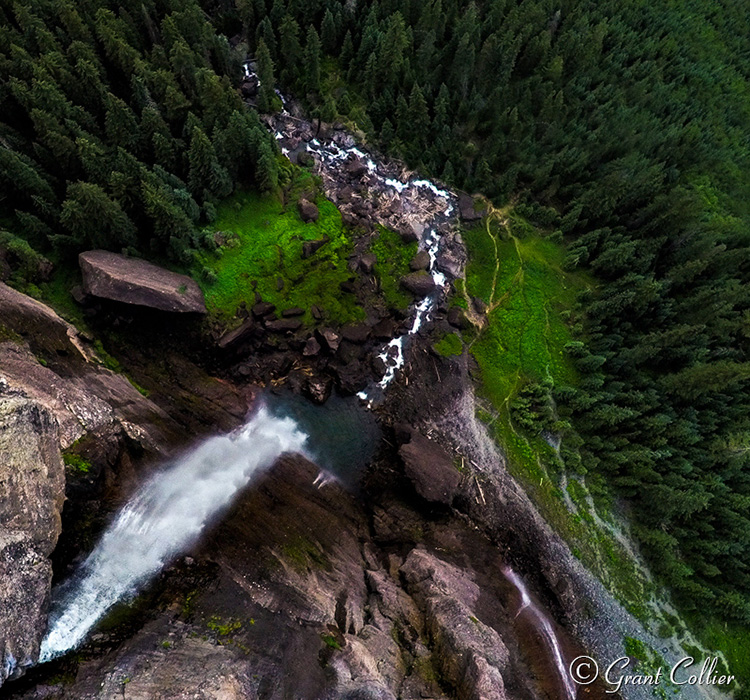 Aerial of Colorado's Bridal Veil Falls