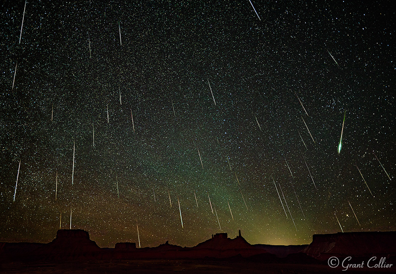 Geminids over Castle Valley
