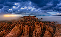 Low-lying clouds over Behind The Rocks near Moab