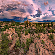 Sunset over Rocks below Collegiate Peaks