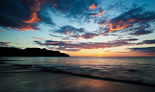 sunset on a beach in Costa Rica