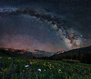 Milky Way over Crested Butte wildflowers.