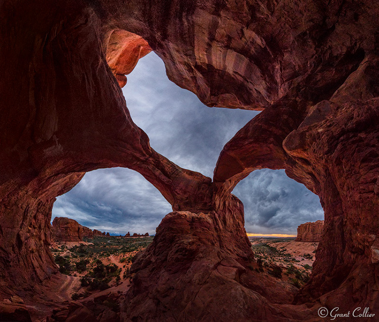View of Double Arch in Arches National Park, Utah
