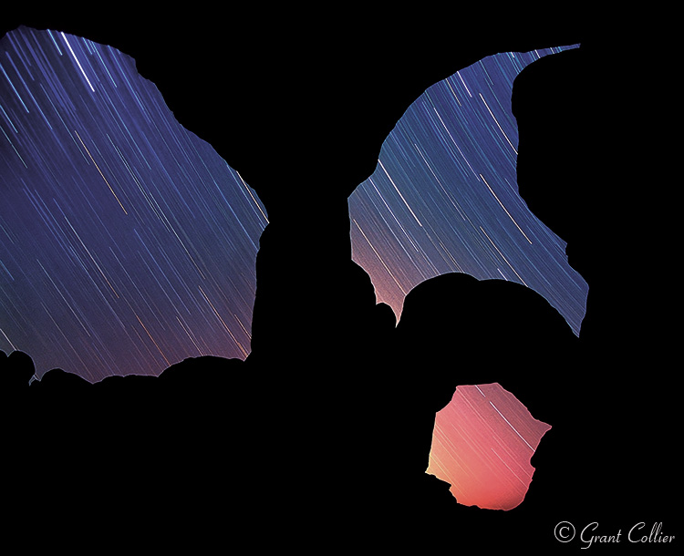 Double Arch, Arches National Park, Windows section, star trails