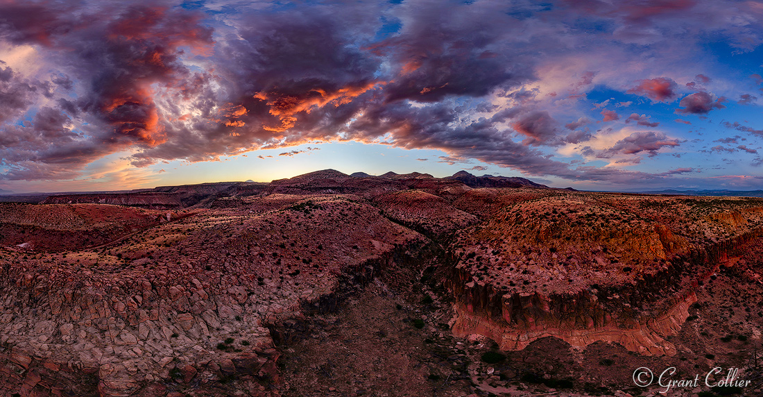 Spectacular sunset over Eagle Canyon in New Mexico.