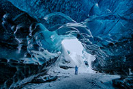 Person in Ice Cave