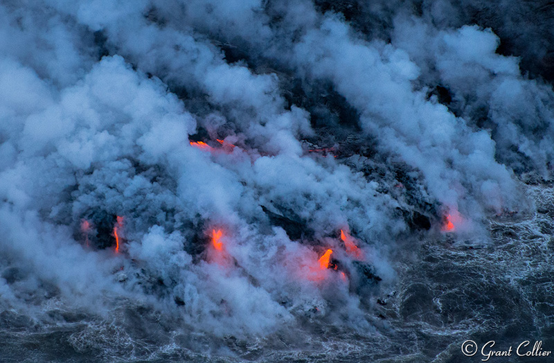 Aerial View of Lava from Helicopter, Hawaii