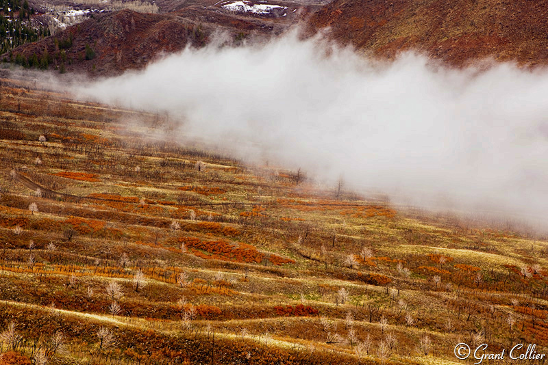 Fog over La Sal Mountains in Utah