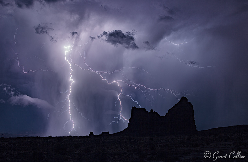 Lightning Bolt Strikes Over Arches National Park, Utah