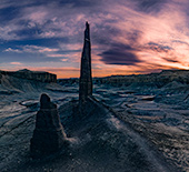 Large Spire in Utah at Sunset
