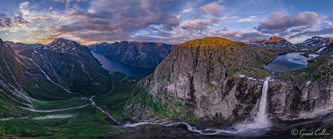 Mardalsfossen waterfall above Eikesdalen fjord in Norway