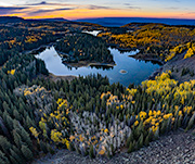 Aerial photos of Mesa Lake on Grand Mesa.