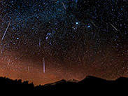 Geminids Meteors over Longs Peak