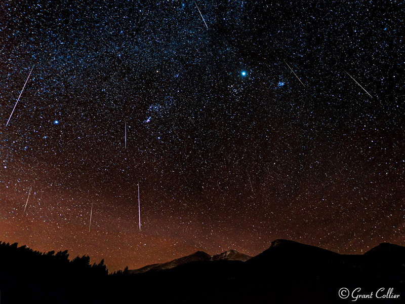 Geminids Meteor Shower over Rocky Mountain National Park