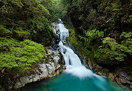 waterfall, Milford Sound, New Zealand