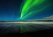 Aurora Borealis over Stokksnes Beach