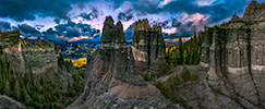 Rock formations high above Owl Creek Pass in the Cimarron Range