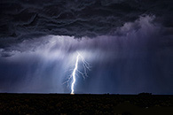 Lightning strikes in southern Colorado.