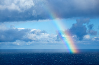 Rainbow over Pacific Ocean