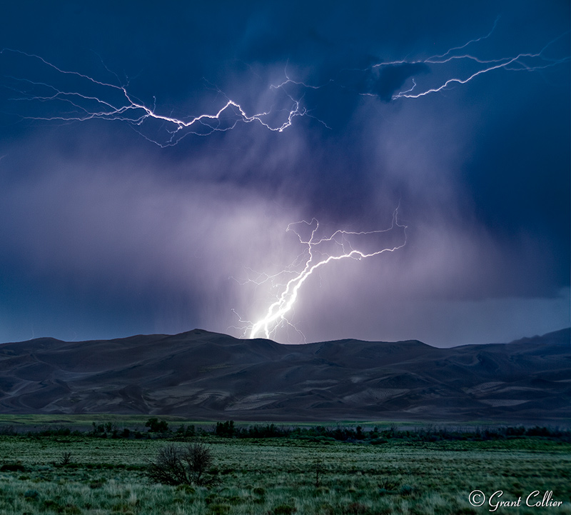 Great Sand Dunes, lightning strike, Colorado