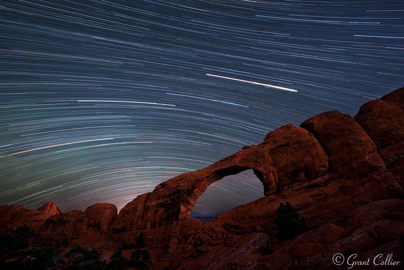 Night Photo of Skyline Arch in Arches National Park