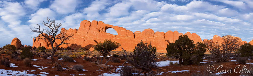 Skyline Arch panoramic, winter, Utah