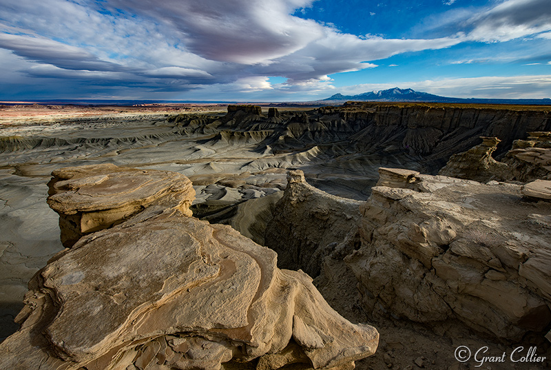 Eroded rock formations at scenic overlook.