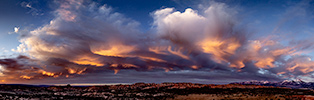 Dramatic sunset over the La Sal Mountains