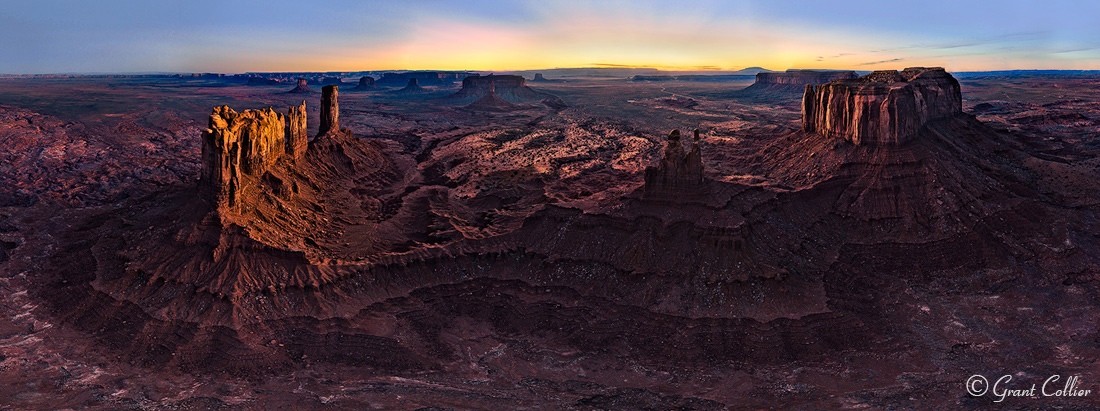 Aerial photo of Stagecoach, Bear & Rabbit, and more near Monument Valley.