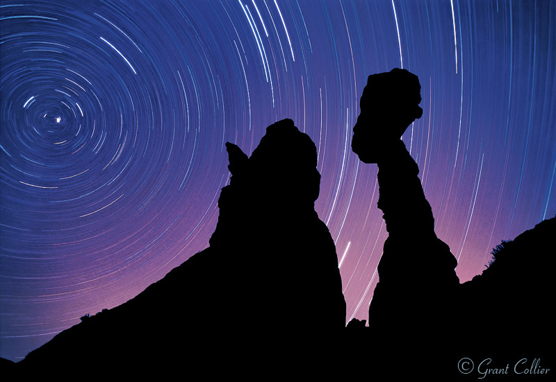 Star Trails over Rock Formation in Utah