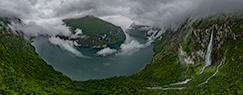 Gjerdefossen Waterfall in Sunnylvsfjorden, Norway