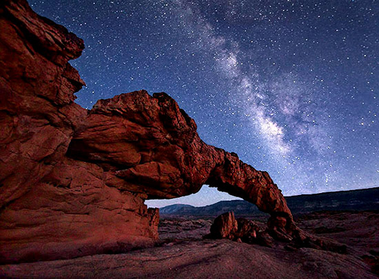 Milky Way over Sunset Arch, night photography