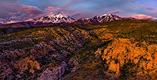 Sunset over Canyon and La Sal Mountains