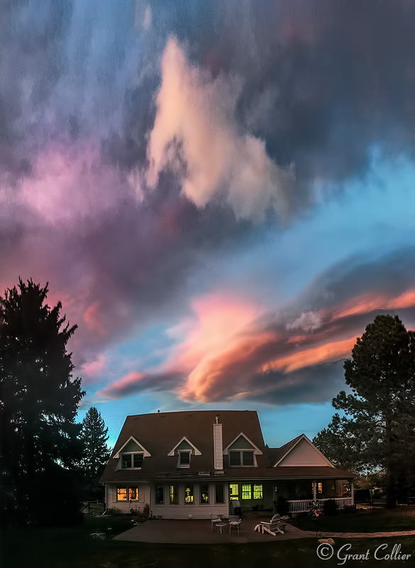 Sunset over Country Home in Golden, Colorado