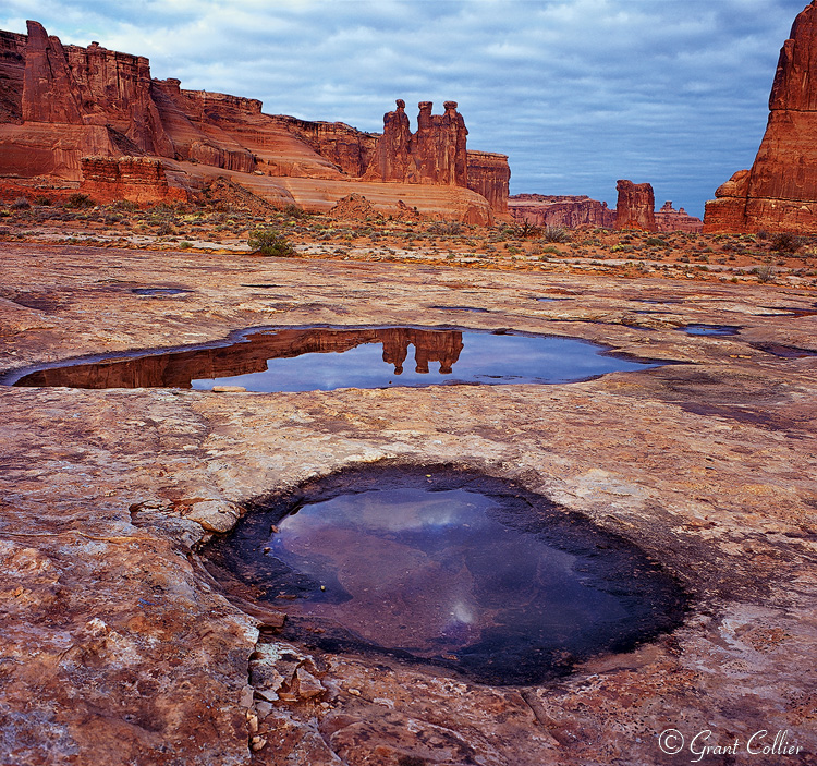 The Three Gossips, reflection, Arches National Park