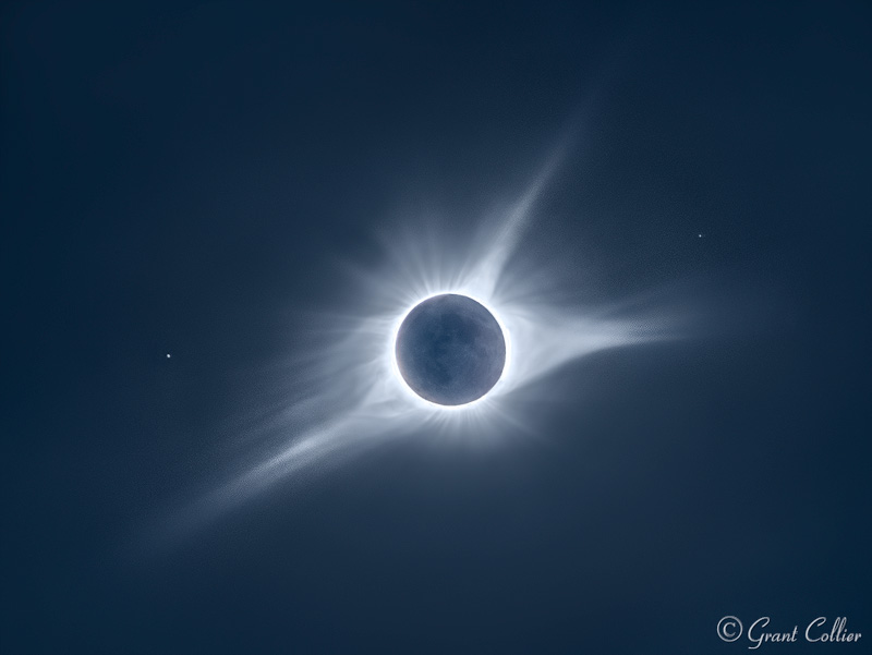 Solar Corona visible during total eclipse of the sun.