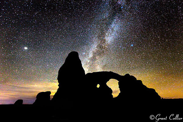 Turret Arch, night photography, stars, Milky Way