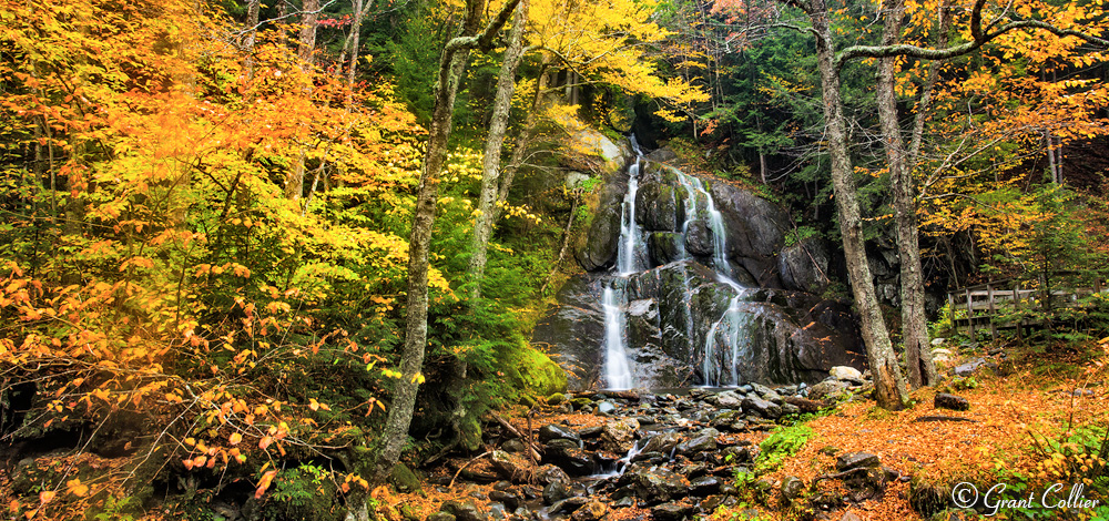 Vermont waterfalls, Moss Glen Falls, Granville, autumn